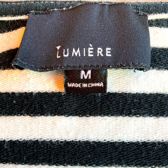 Lumière Black and White Striped Top - M - Picture 4 of 5